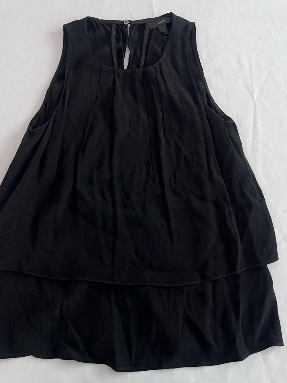 J. Crew Black Sleeveless Layered Shell Top